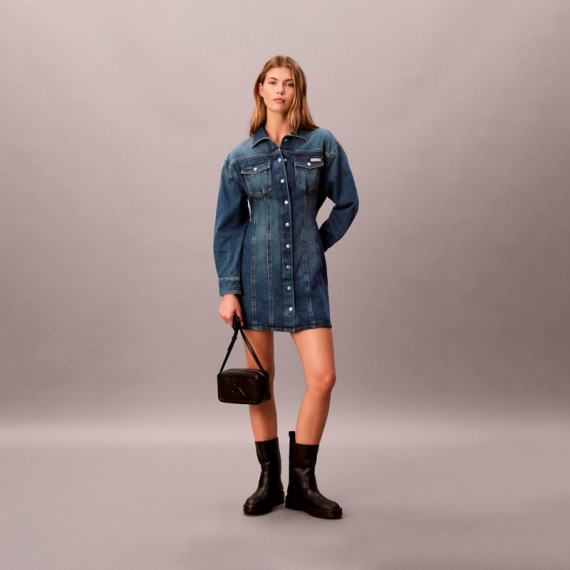 Bolso Cruzado con Logo Monograma Grabado  CALVIN KLEIN