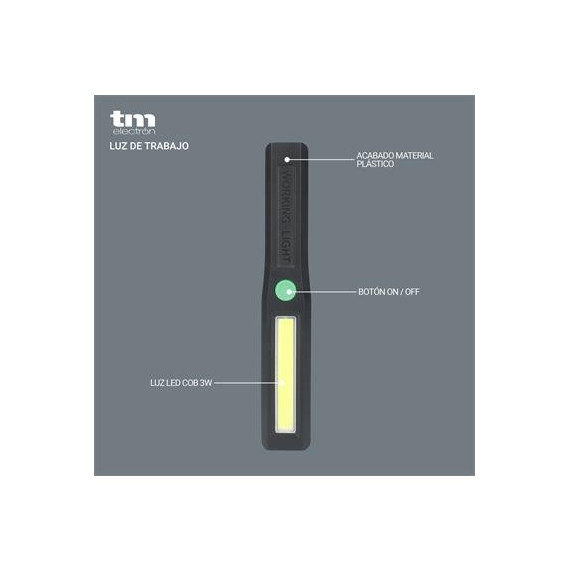 TM ELECTRON Linterna Portatil 3W Led Magnetica TMTOR032