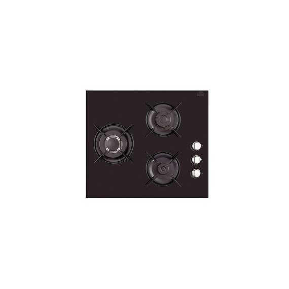 Placa Gas 3F Cristal Negro NEW POL