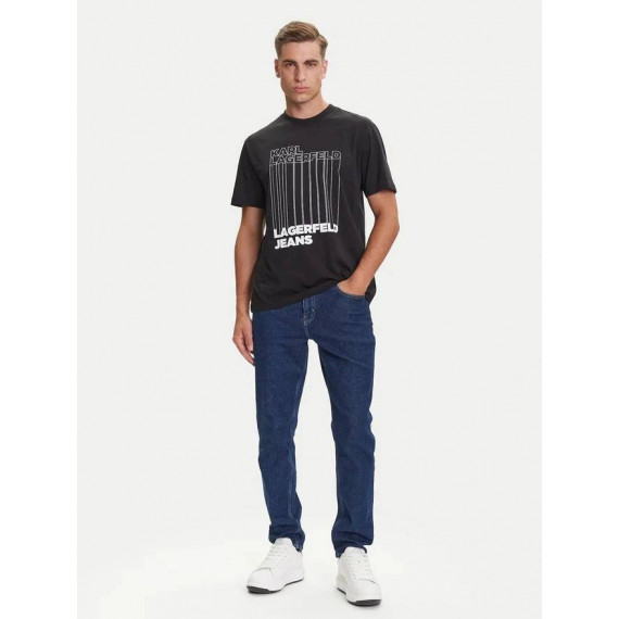 Klj Reg Barcode Tee Black  KARL LAGERFELD