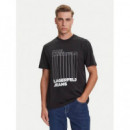 Klj Reg Barcode Tee Black  KARL LAGERFELD