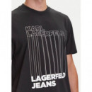 Klj Reg Barcode Tee Black  KARL LAGERFELD