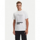 Klj Reg Barcode Tee White  KARL LAGERFELD