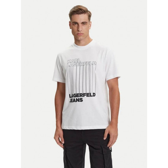 Klj Reg Barcode Tee White  KARL LAGERFELD