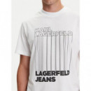 Klj Reg Barcode Tee White  KARL LAGERFELD