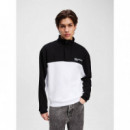 Klj Reg Blocked Half Zip Sweat Black/whi  KARL LAGERFELD