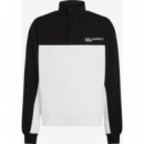 Klj Reg Blocked Half Zip Sweat Black/whi  KARL LAGERFELD