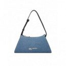 Klj Logo Sm Shoulder Bag Denim Bright Bl  KARL LAGERFELD