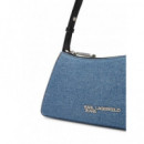 Klj Logo Sm Shoulder Bag Denim Bright Bl  KARL LAGERFELD