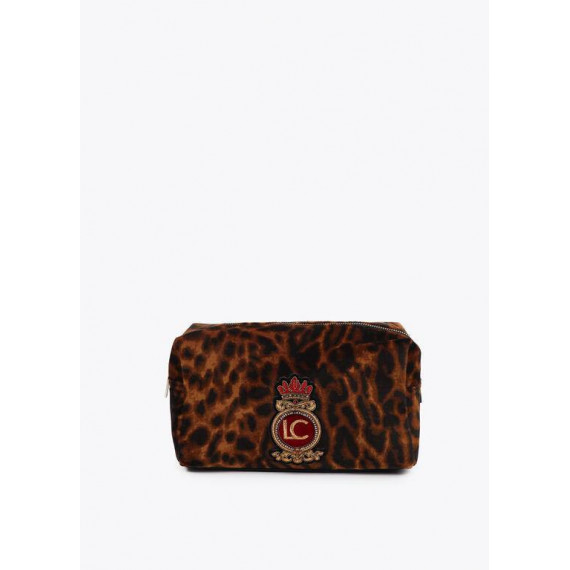 Neceser Estampado Animal Print Marron-negro  LOLA CASADEMUNT