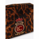 Neceser Estampado Animal Print Marron-negro  LOLA CASADEMUNT