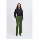 Pantalones ICHI Kate Casual Wide Rifle Green