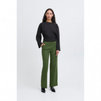 Pantalones ICHI Kate Casual Wide Rifle Green