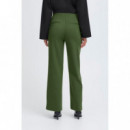Pantalones ICHI Kate Casual Wide Rifle Green