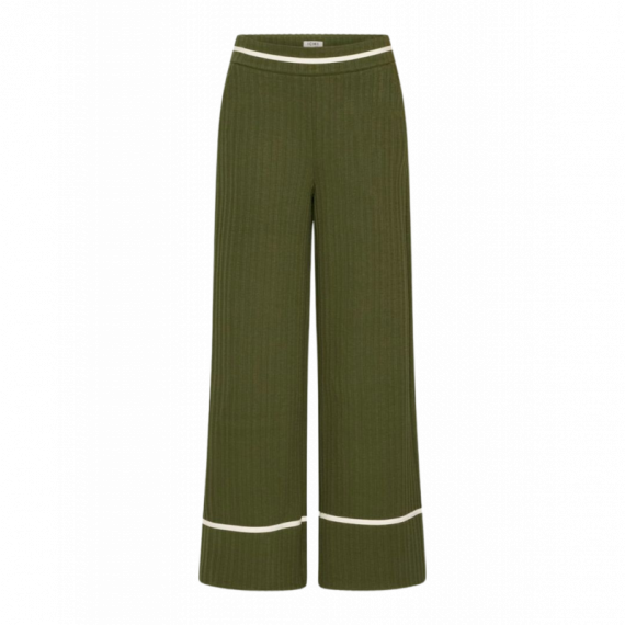 Pantalones ICHI Kate Quilted Rifle Green