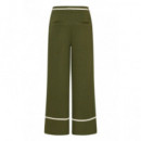 Pantalones ICHI Kate Quilted Rifle Green