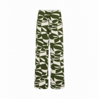 Pantalones ICHI Kate Print Wide Wavy Green
