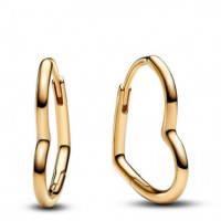 PANDORA Pendientes de Aro Corazón Asimétrico 268307C00