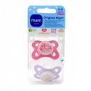 Mamchupete Silicona Original Night 2-6MESES Rosa  MAM