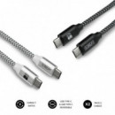 SUBBLIM Pack 2 Cables Usb-c  Usb-c (3.0A) Black/silver