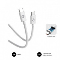 SUBBLIM Cable Usb-c Macho a Usb-c Macho 100W 1M Blanco - Guanxe Atlantic Marketplace