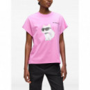 KARL LAGERFELD - Ikon Aquarelle C Loose T Shirt - 2AW - A2W17115/2AW