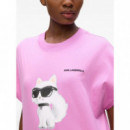 KARL LAGERFELD - Ikon Aquarelle C Loose T Shirt - 2AW - A2W17115/2AW