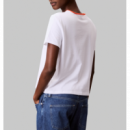 Camiseta CALVIN KLEIN Retro Logo Blanca Naranja