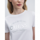 Camiseta GUESS Nina Blanca Logo Plateado