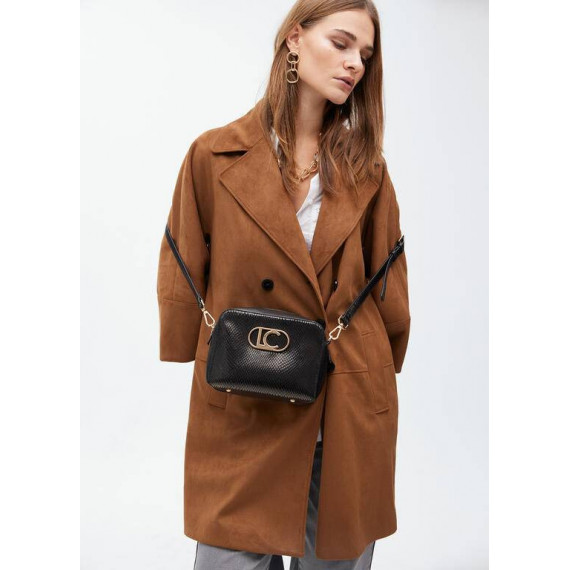 Bandolera Efecto Piel Serppiente Logo Lc  LOLA CASADEMUNT