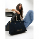 Bolso Tejido Rejilla Interior Azul Negro  LOLA CASADEMUNT
