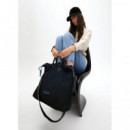 Bolso Tejido Rejilla Interior Azul Negro  LOLA CASADEMUNT