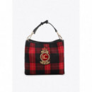 Bolsito Tejido Cuadros Parche Escudo Roj  LOLA CASADEMUNT