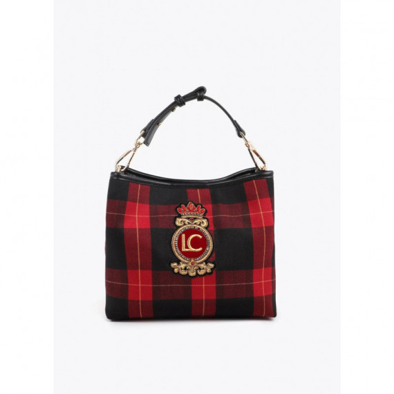 Bolsito Tejido Cuadros Parche Escudo Roj  LOLA CASADEMUNT