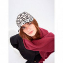 Visera Logotipada Negro-crudo  LOLA CASADEMUNT