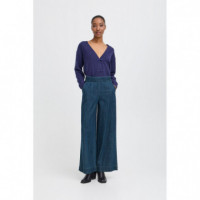 Pantalones ICHI Aubery Washed Dark Blue