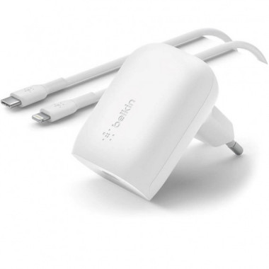 Cargador BELKIN Usb-c 30W con Cable Lightning Blanco