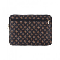 GUESS Funda Ordenador Portatil 13"-14" Peony Pocket Negra con Logo