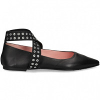 Bailarina Gilda X Tachas Piel Negro  PRETTY BALLERINAS