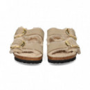 Pala 2 Hebillas Big Pelo Beige  BIRKENSTOCK