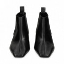 Botin Elastico Lados Piel Negro  RAS