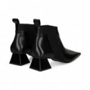 Botin Elastico Lados Piel Negro  RAS