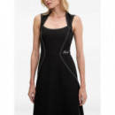 KARL LAGERFELD - Contrast Stitch Dress - 999 - A3W13032/999