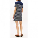 TOMMY HILFIGER - Co Jersey Mid Gg Shift S/s Dress - 0FI - F|WW0WW47368/0FI