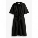 TOMMY HILFIGER - Linen Vis Knotted S/s Dress - Bds - F|WW0WW45836/BDS