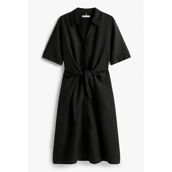 TOMMY HILFIGER - Linen Vis Knotted S/s Dress - Bds - F|WW0WW45836/BDS