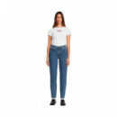 Camiseta Bordada de Punto Acanalado Corte Slim  GUESS