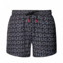 Bañador Tipo Shorts con Estampado de Logos y Cordón en la Cintura  HUGO BOSS