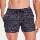 Bañador Tipo Shorts con Estampado de Logos y Cordón en la Cintura  HUGO BOSS