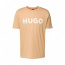 Camiseta Regular Fit en Punto de Algodón con Logo Estampado  HUGO BOSS